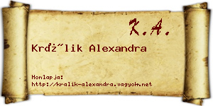 Králik Alexandra névjegykártya