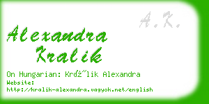 alexandra kralik business card